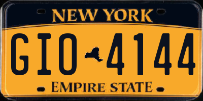 NY license plate GIO4144