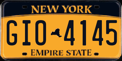 NY license plate GIO4145