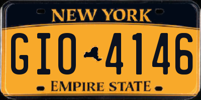 NY license plate GIO4146