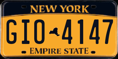 NY license plate GIO4147