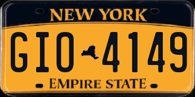 NY license plate GIO4149
