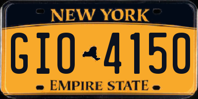 NY license plate GIO4150