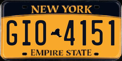 NY license plate GIO4151