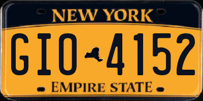 NY license plate GIO4152