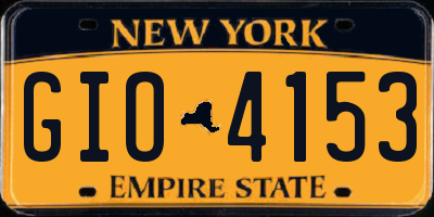 NY license plate GIO4153