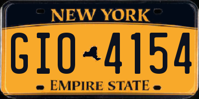 NY license plate GIO4154