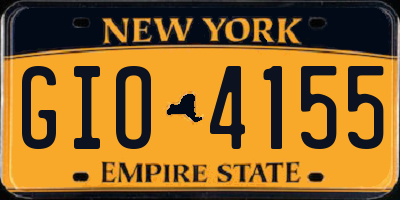 NY license plate GIO4155