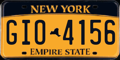NY license plate GIO4156
