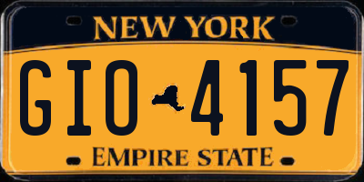 NY license plate GIO4157
