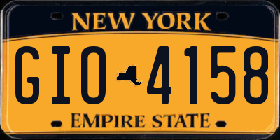 NY license plate GIO4158