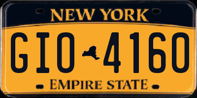 NY license plate GIO4160