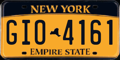 NY license plate GIO4161