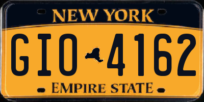 NY license plate GIO4162