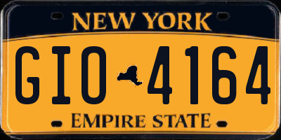 NY license plate GIO4164