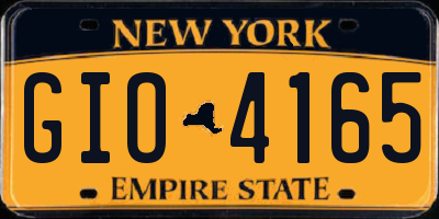NY license plate GIO4165