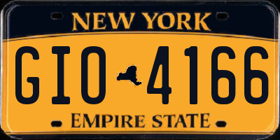 NY license plate GIO4166