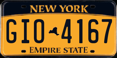 NY license plate GIO4167