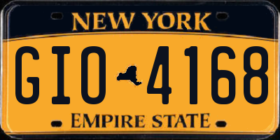 NY license plate GIO4168