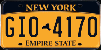 NY license plate GIO4170