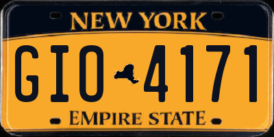 NY license plate GIO4171