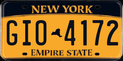 NY license plate GIO4172