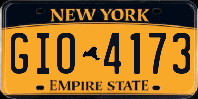 NY license plate GIO4173