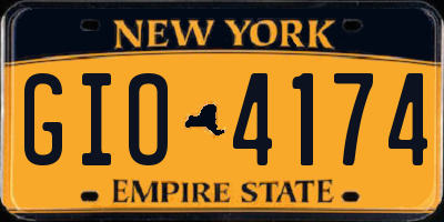 NY license plate GIO4174