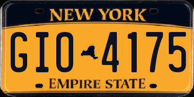NY license plate GIO4175