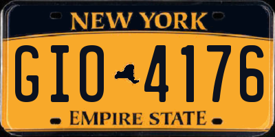 NY license plate GIO4176