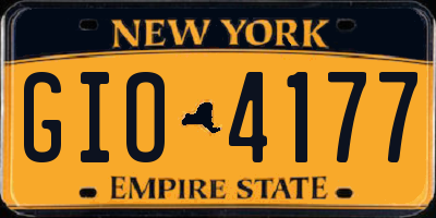 NY license plate GIO4177