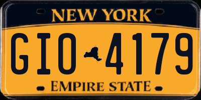 NY license plate GIO4179