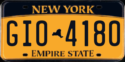 NY license plate GIO4180