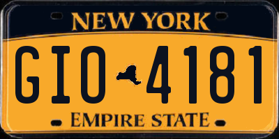 NY license plate GIO4181