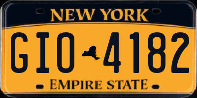 NY license plate GIO4182