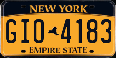 NY license plate GIO4183