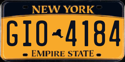 NY license plate GIO4184