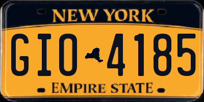 NY license plate GIO4185