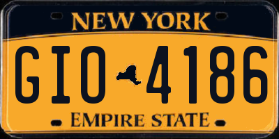 NY license plate GIO4186