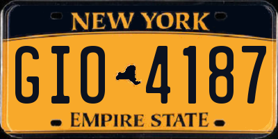 NY license plate GIO4187