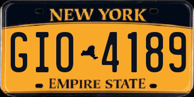 NY license plate GIO4189