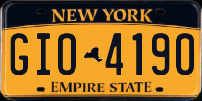 NY license plate GIO4190