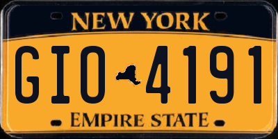 NY license plate GIO4191