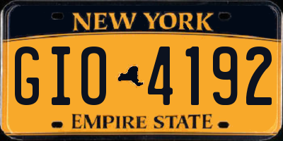 NY license plate GIO4192