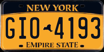 NY license plate GIO4193