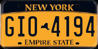 NY license plate GIO4194