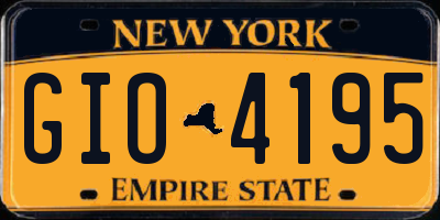 NY license plate GIO4195