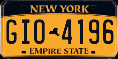 NY license plate GIO4196