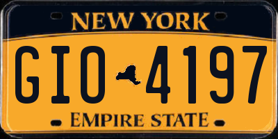 NY license plate GIO4197