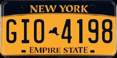 NY license plate GIO4198