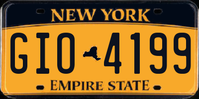 NY license plate GIO4199